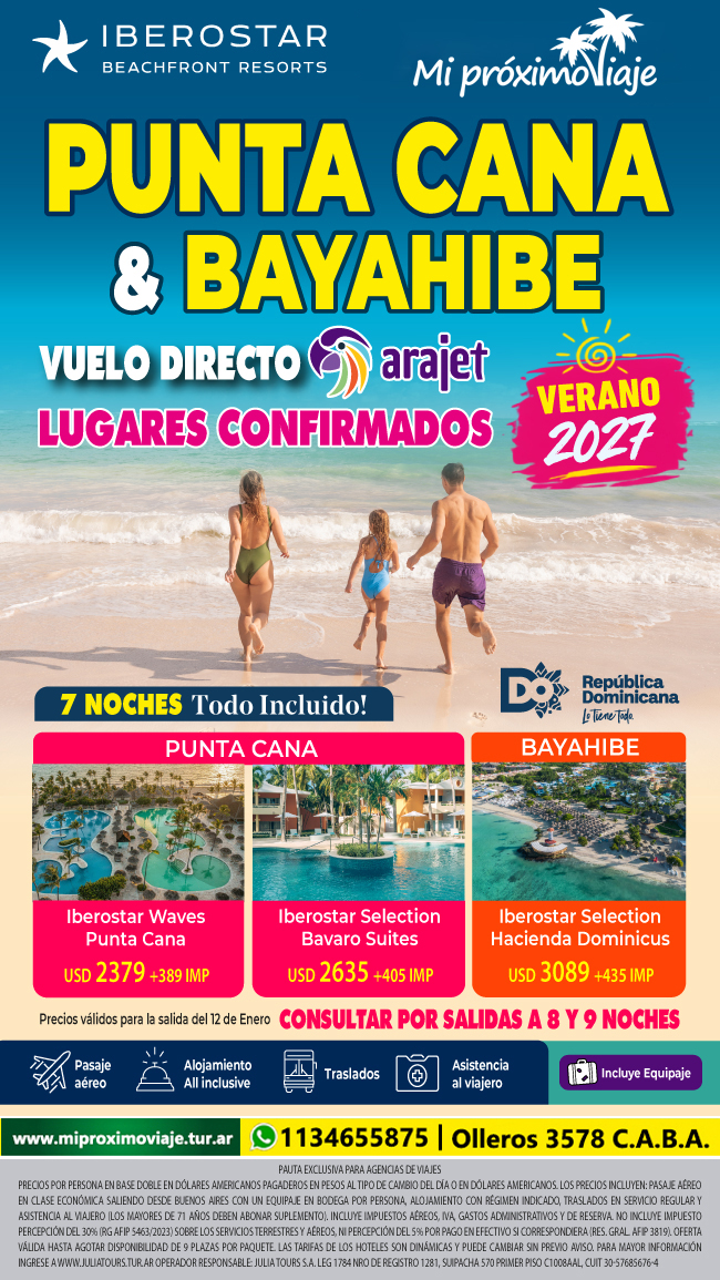 PUNTA CANA VERANO 2027 con IBEROSTAR - LUGARES CONFIRMADOS !